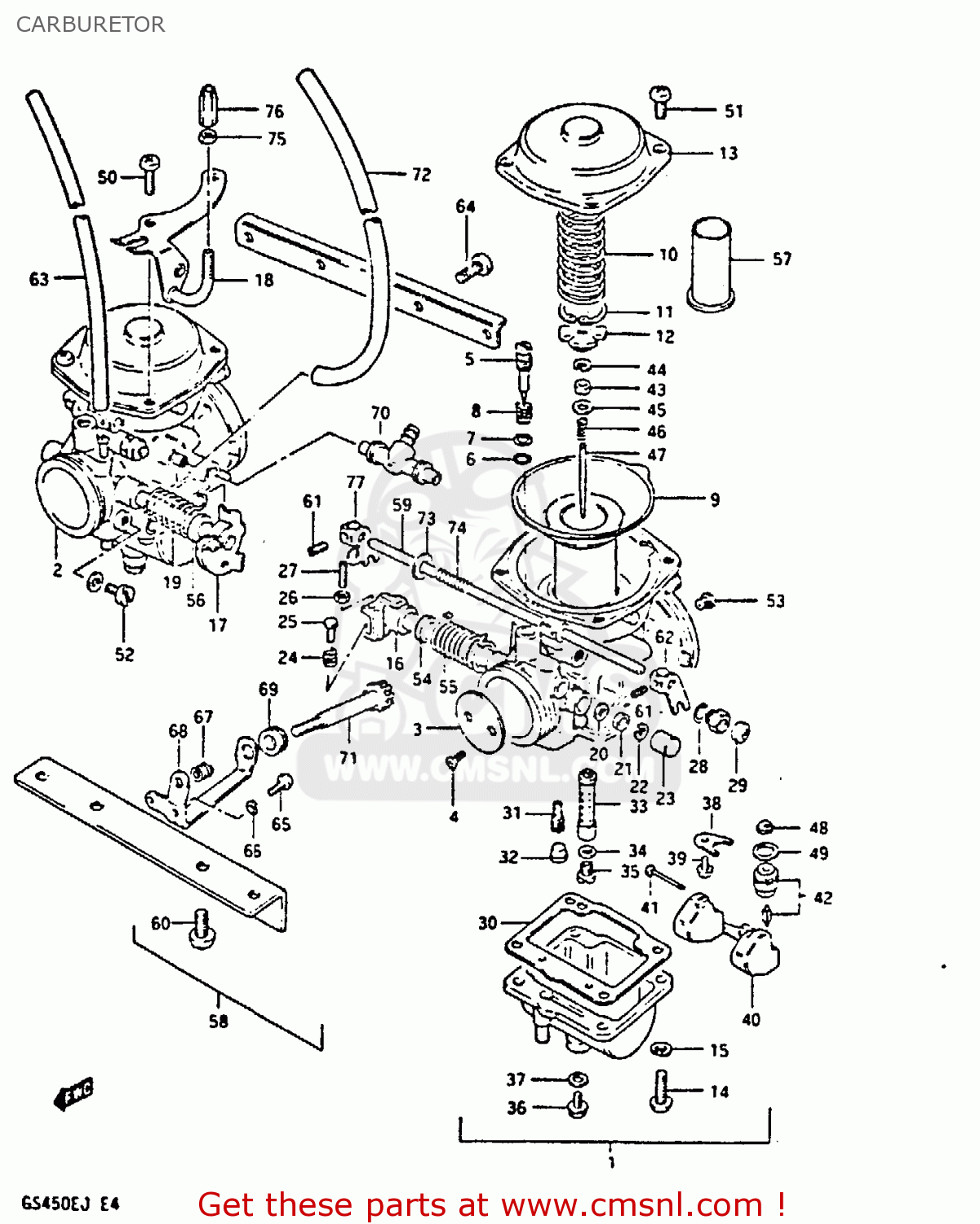 CARBURETOR GS450S 1987 (H) FINLAND ITALY AUSTRIA (E15 E34 E39)