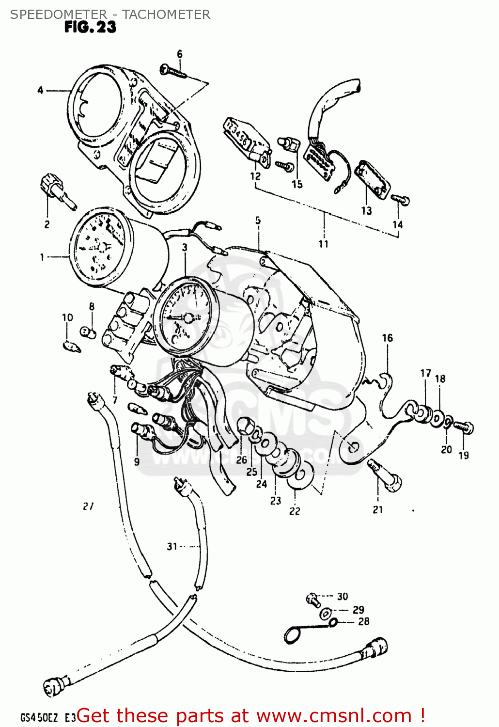 SPEEDOMETER - TACHOMETER GS450ST 1980 (T) USA (E03)