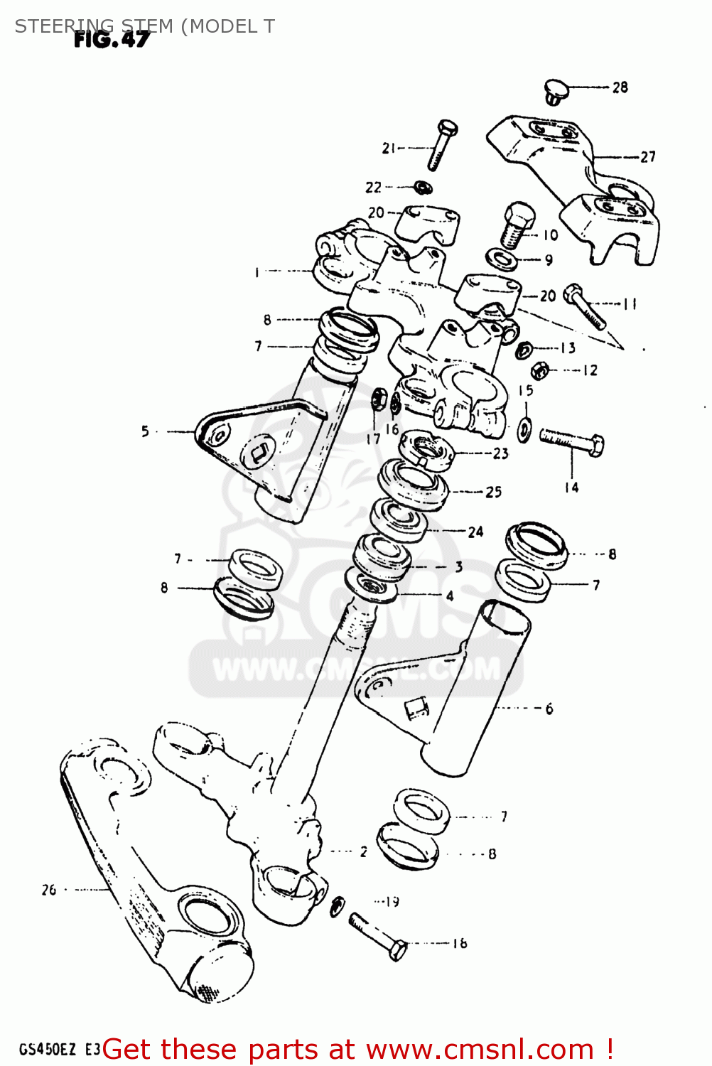 STEERING STEM (MODEL T GS450ST 1980 (T) USA (E03)