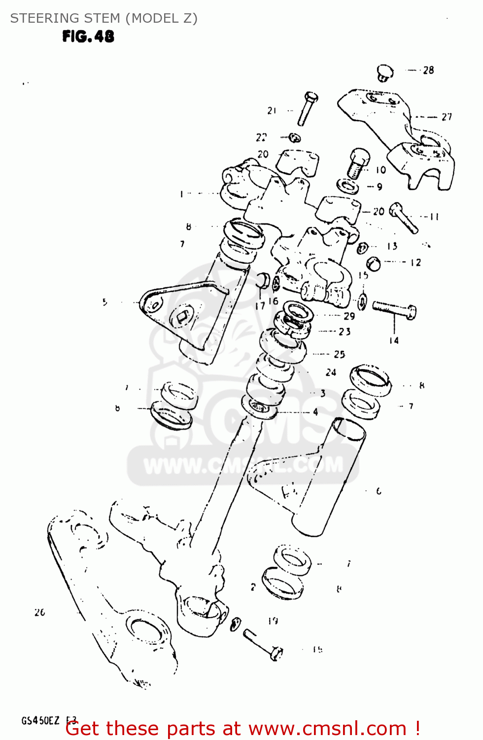 STEERING STEM (MODEL Z) GS450ST 1980 (T) USA (E03)