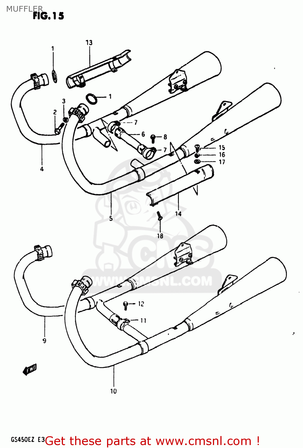 MUFFLER GS450ST 1981 (X) USA (E03)