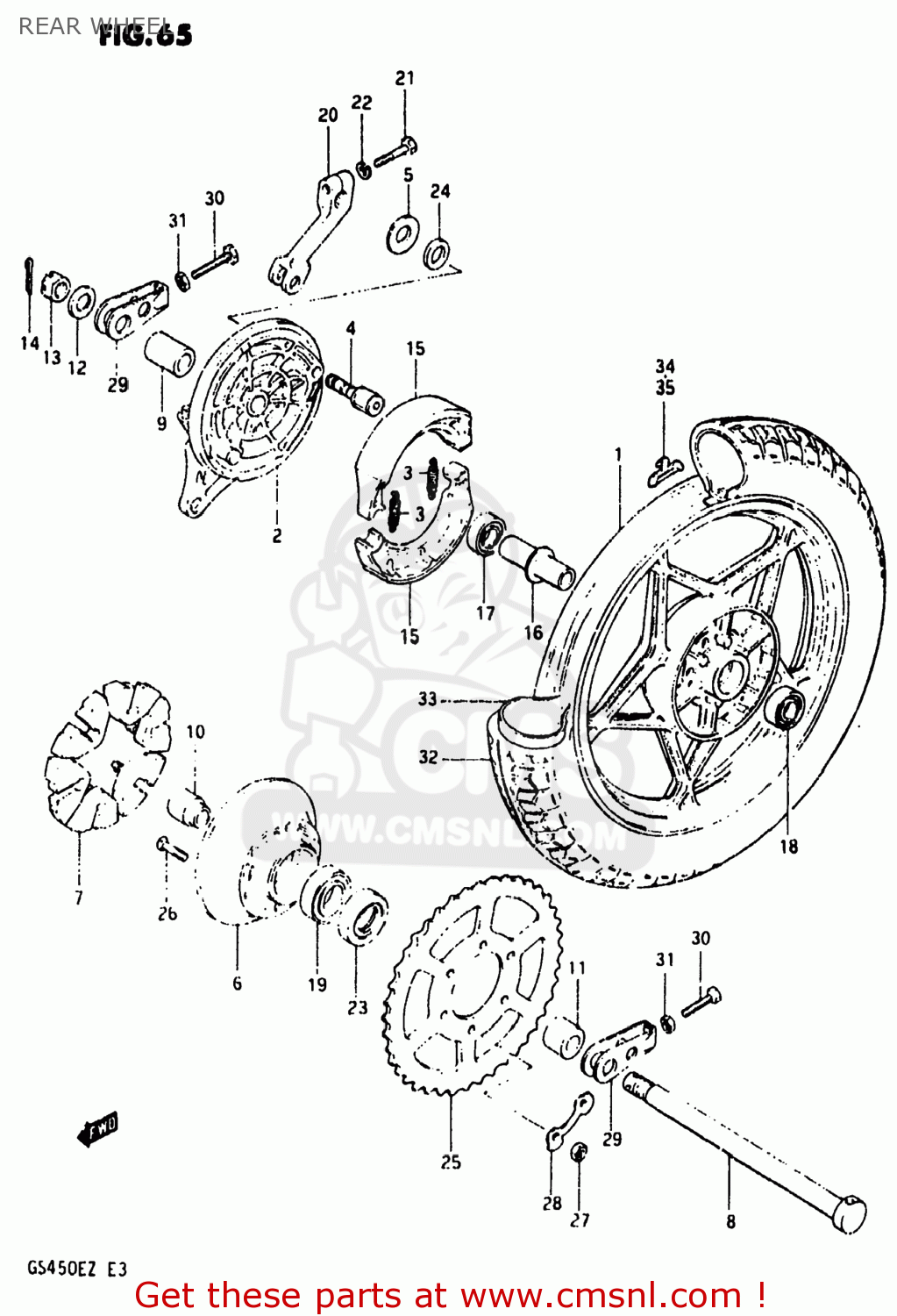 REAR WHEEL GS450ST 1981 (X) USA (E03)