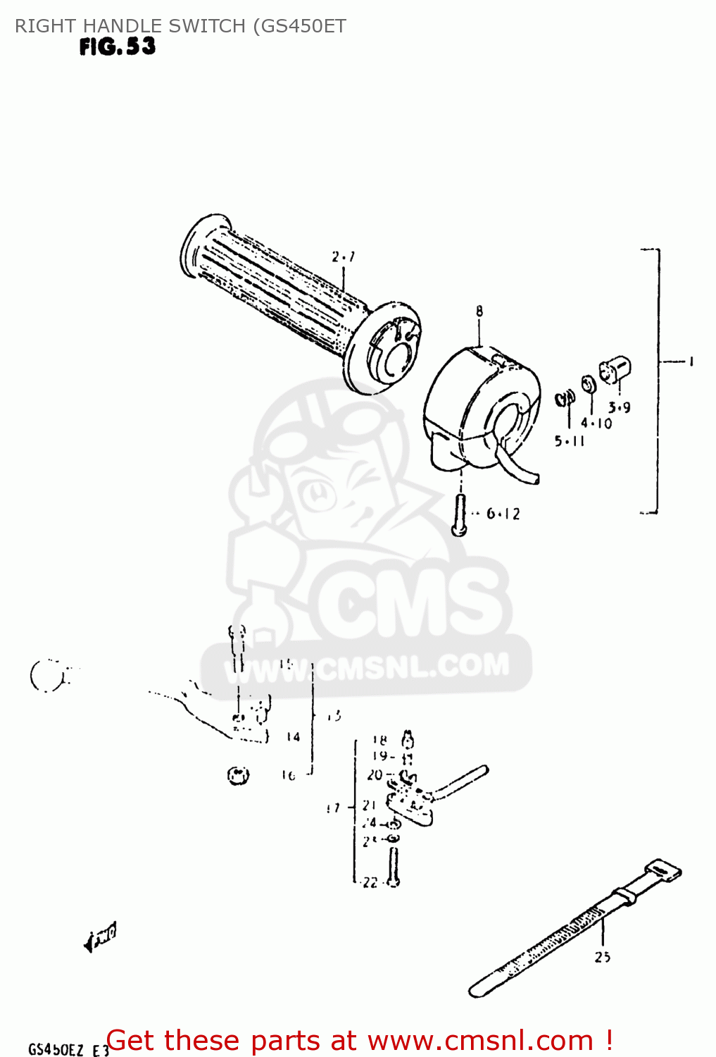 RIGHT HANDLE SWITCH (GS450ET GS450ST 1981 (X) USA (E03)
