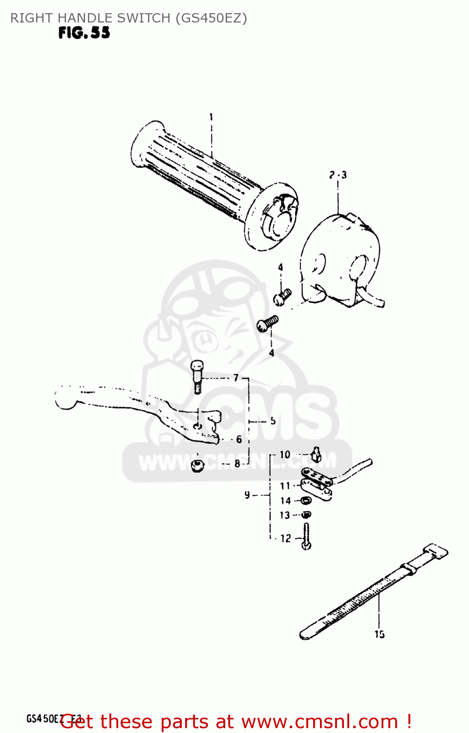 RIGHT HANDLE SWITCH (GS450EZ) GS450ST 1981 (X) USA (E03)