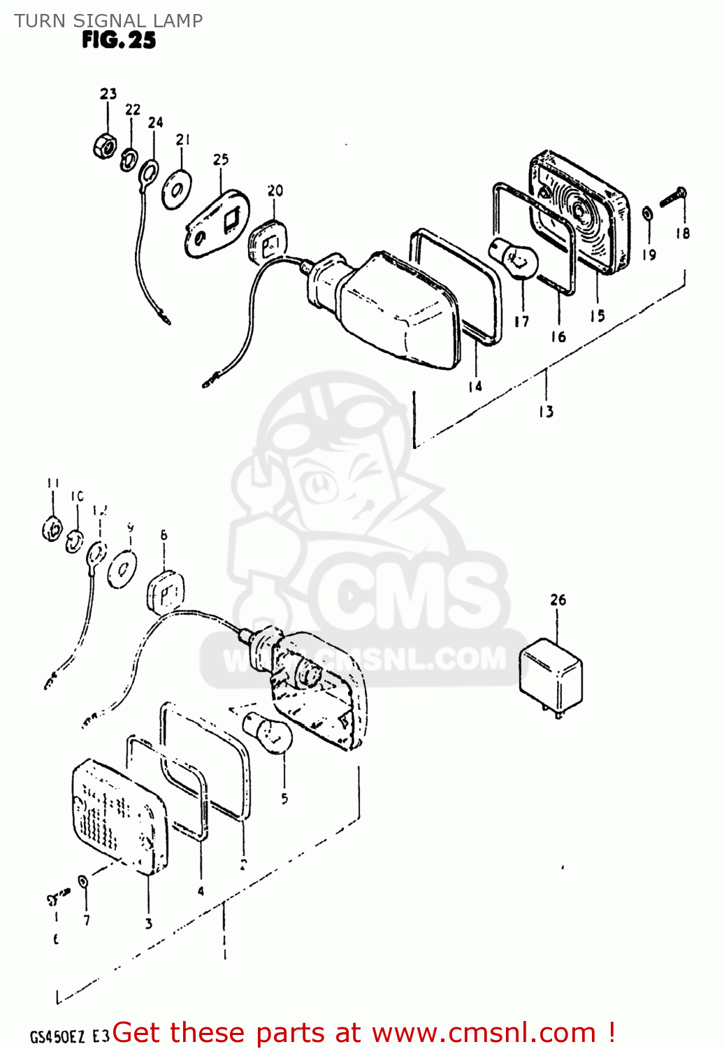 TURN SIGNAL LAMP GS450ST 1981 (X) USA (E03)