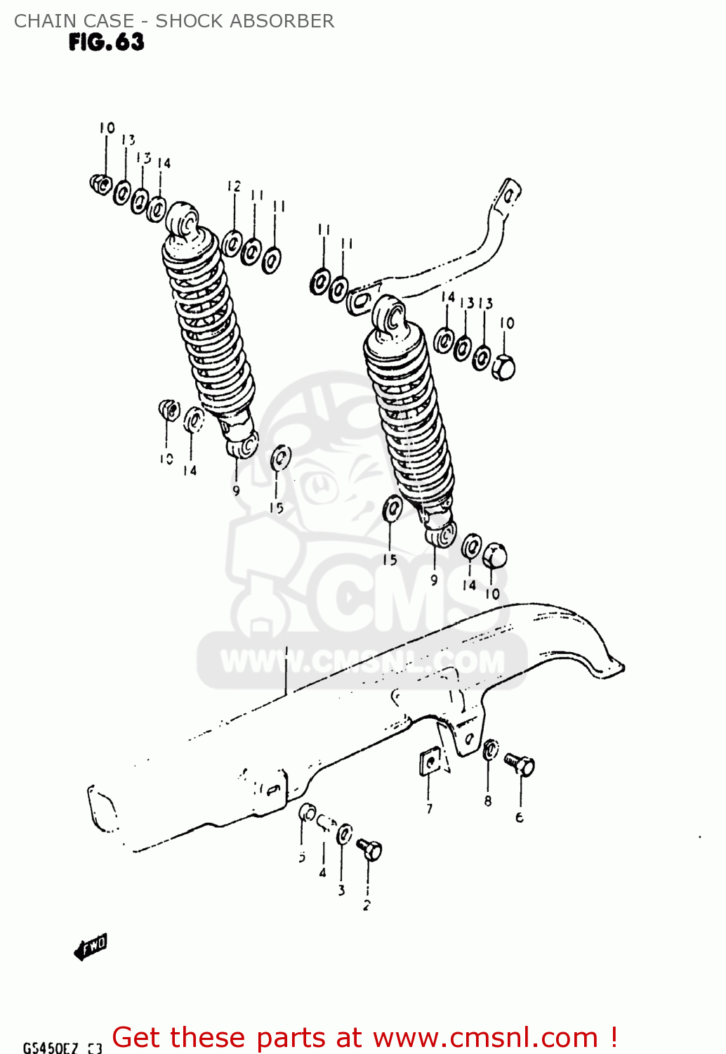 CHAIN CASE - SHOCK ABSORBER GS450ST 1982 (Z) USA (E03)