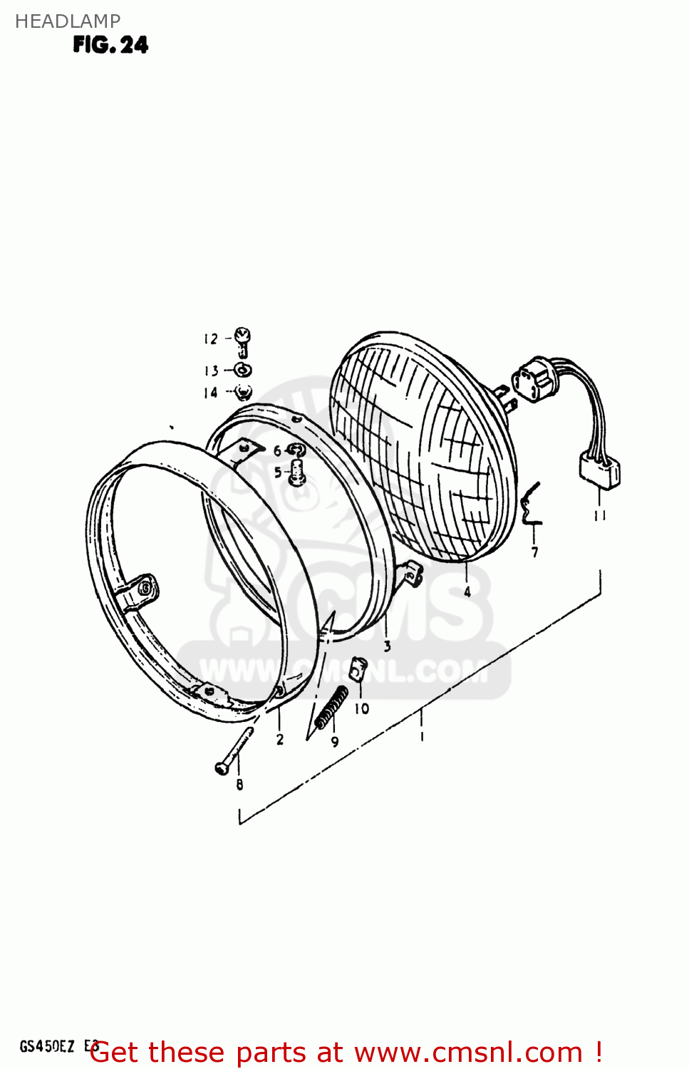 HEADLAMP GS450ST 1982 (Z) USA (E03)