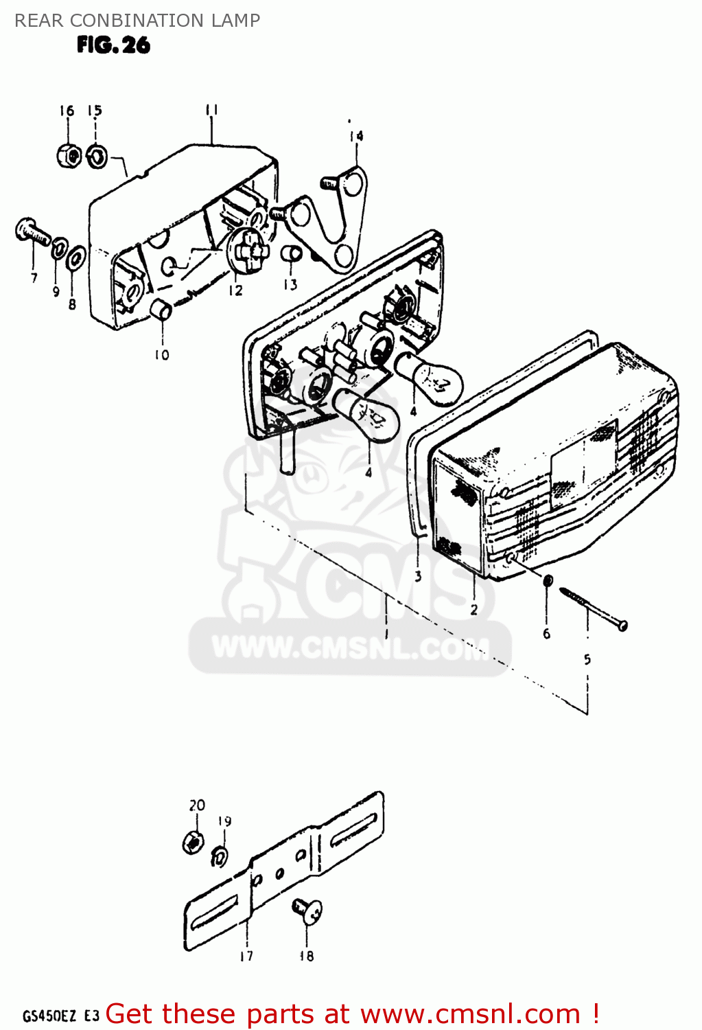 REAR CONBINATION LAMP GS450ST 1982 (Z) USA (E03)