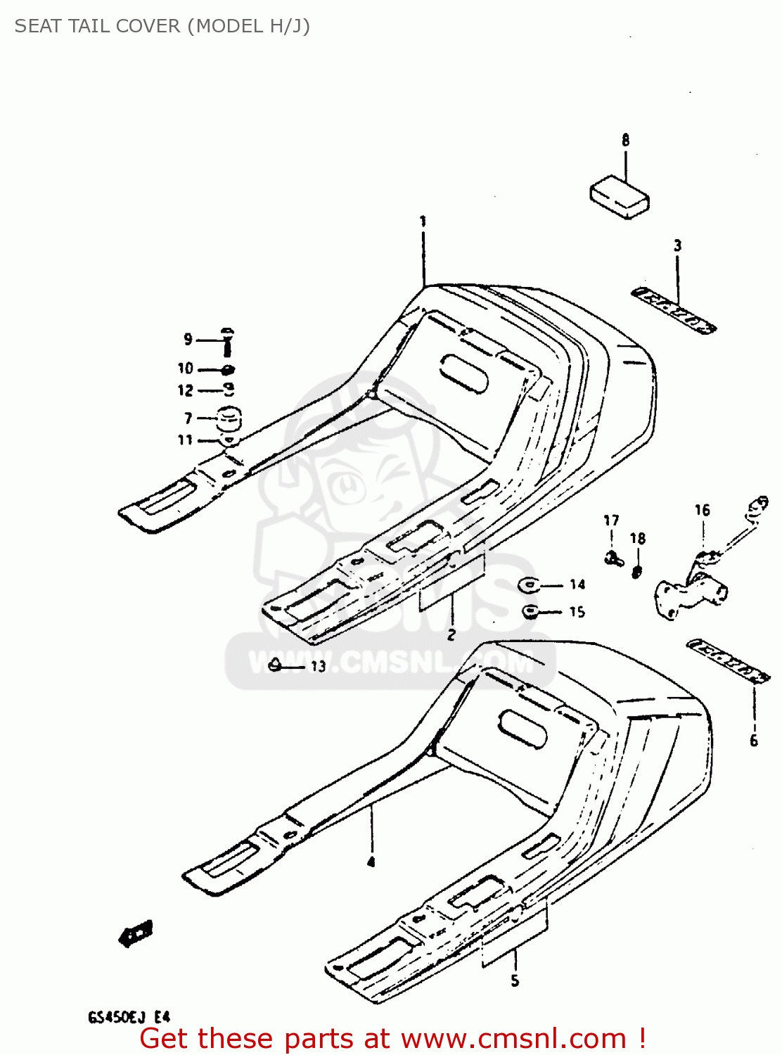 SEAT TAIL COVER (MODEL H/J) GS450SU 1988 (J) GERMANY (E22)