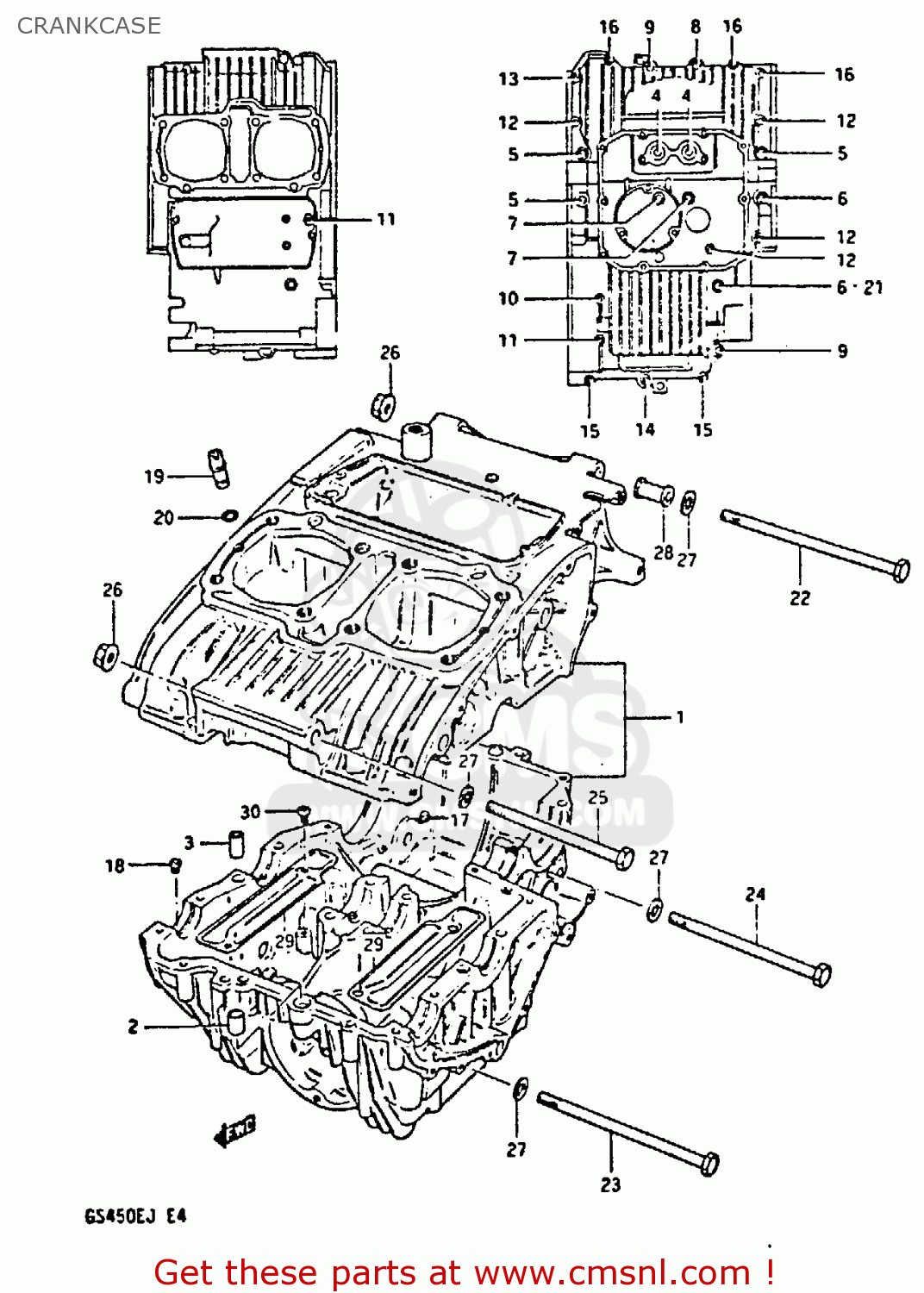 CRANKCASE GS450SU 1988 (J) GERMANY (E22)