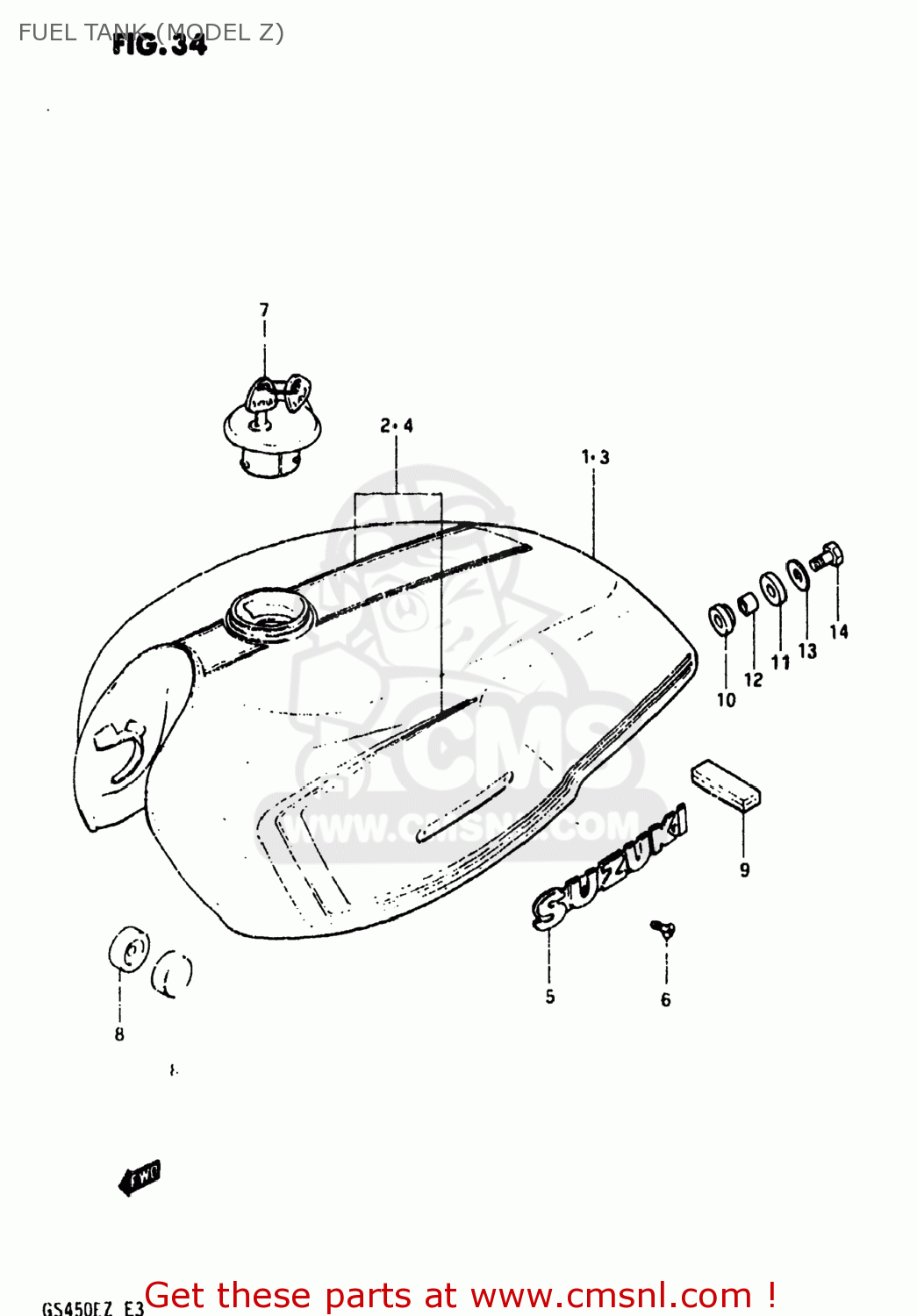 FUEL TANK (MODEL Z) GS450SX 1980 (T) USA (E03)