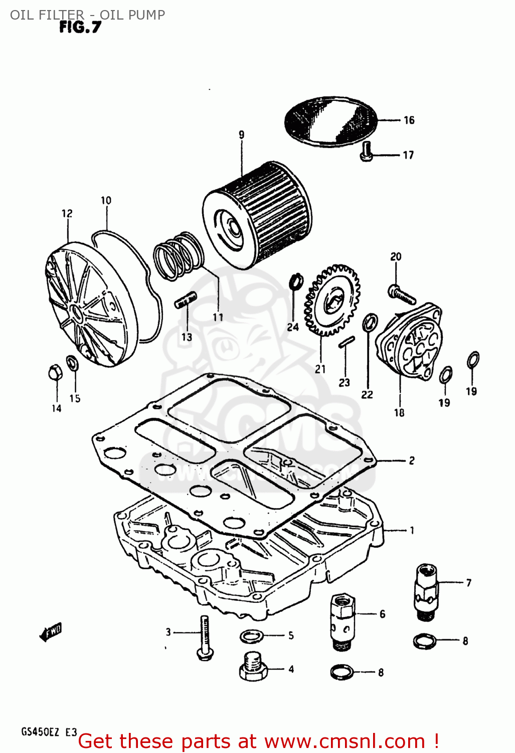 OIL FILTER - OIL PUMP GS450SX 1980 (T) USA (E03)