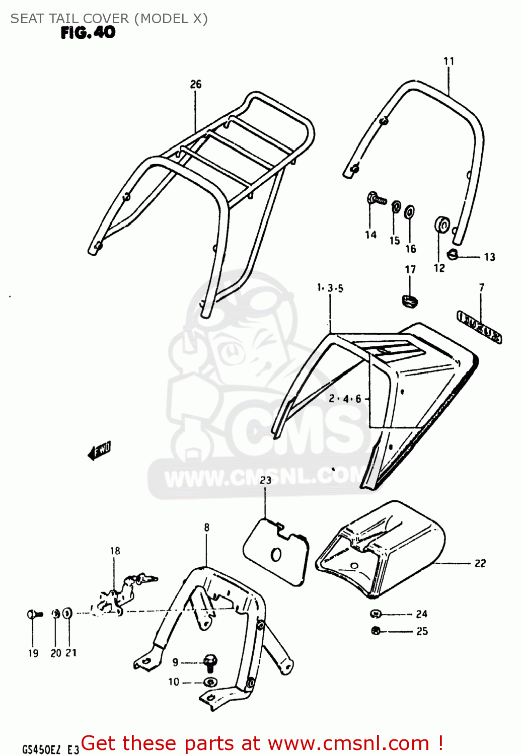 SEAT TAIL COVER (MODEL X) GS450SX 1980 (T) USA (E03)