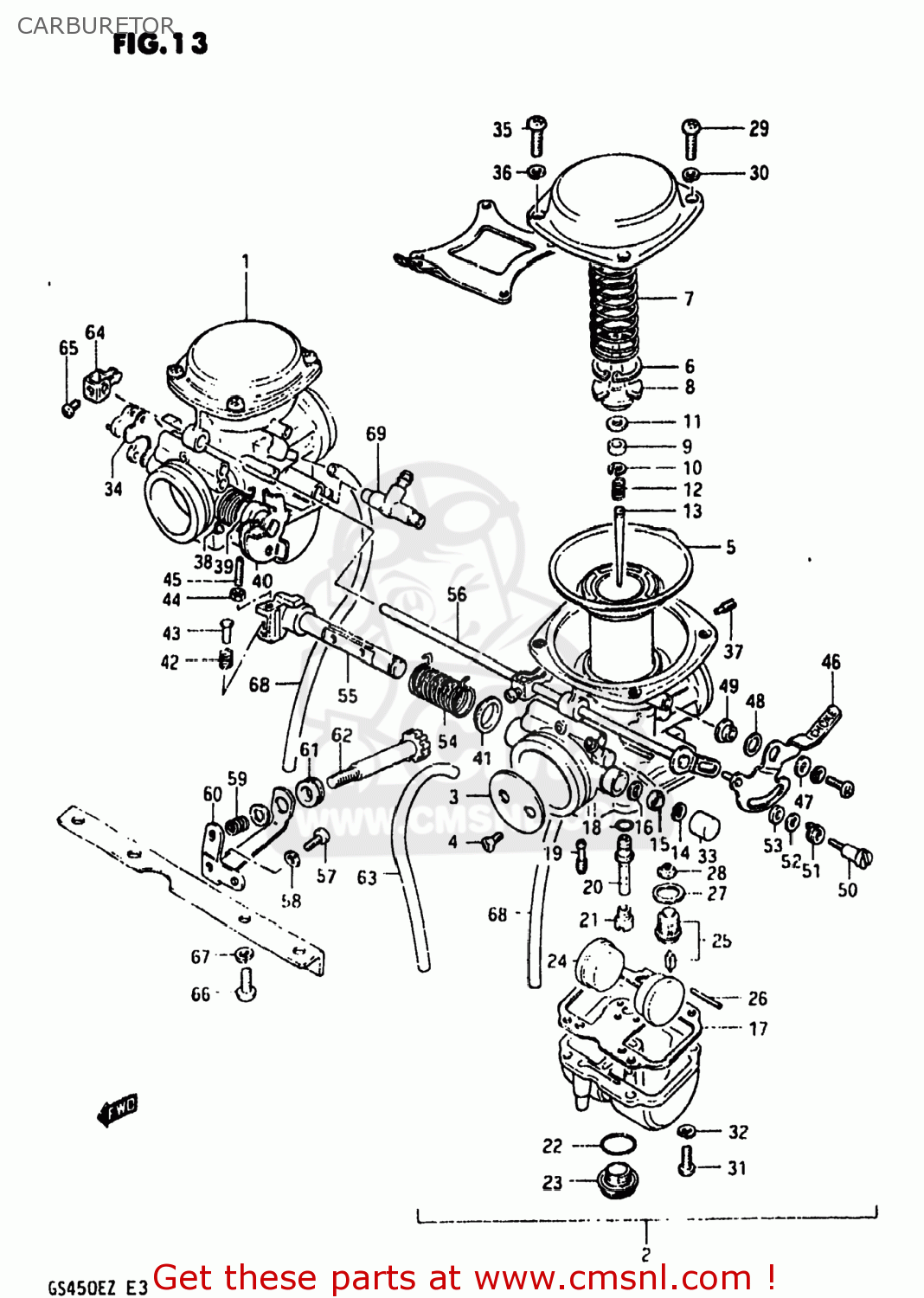 CARBURETOR GS450SX 1981 (X) USA (E03)