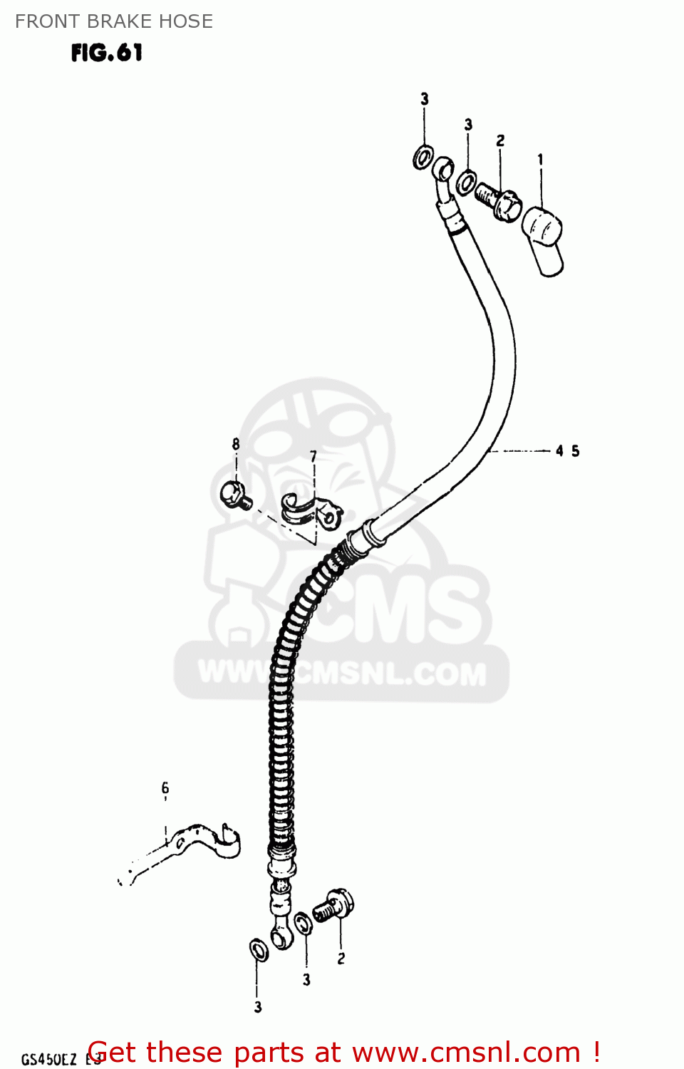 FRONT BRAKE HOSE GS450SX 1982 (Z) USA (E03)