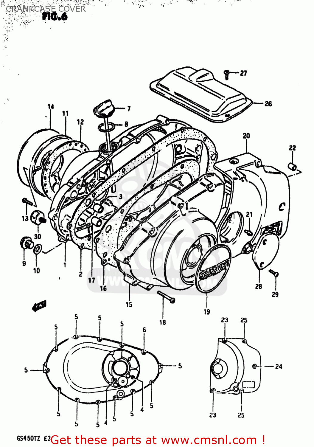 CRANKCASE COVER GS450T 1981 (X) USA (E03)