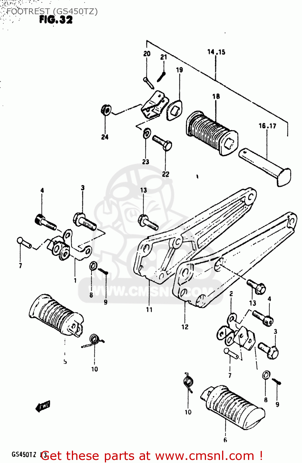 FOOTREST (GS450TZ) GS450T 1981 (X) USA (E03)