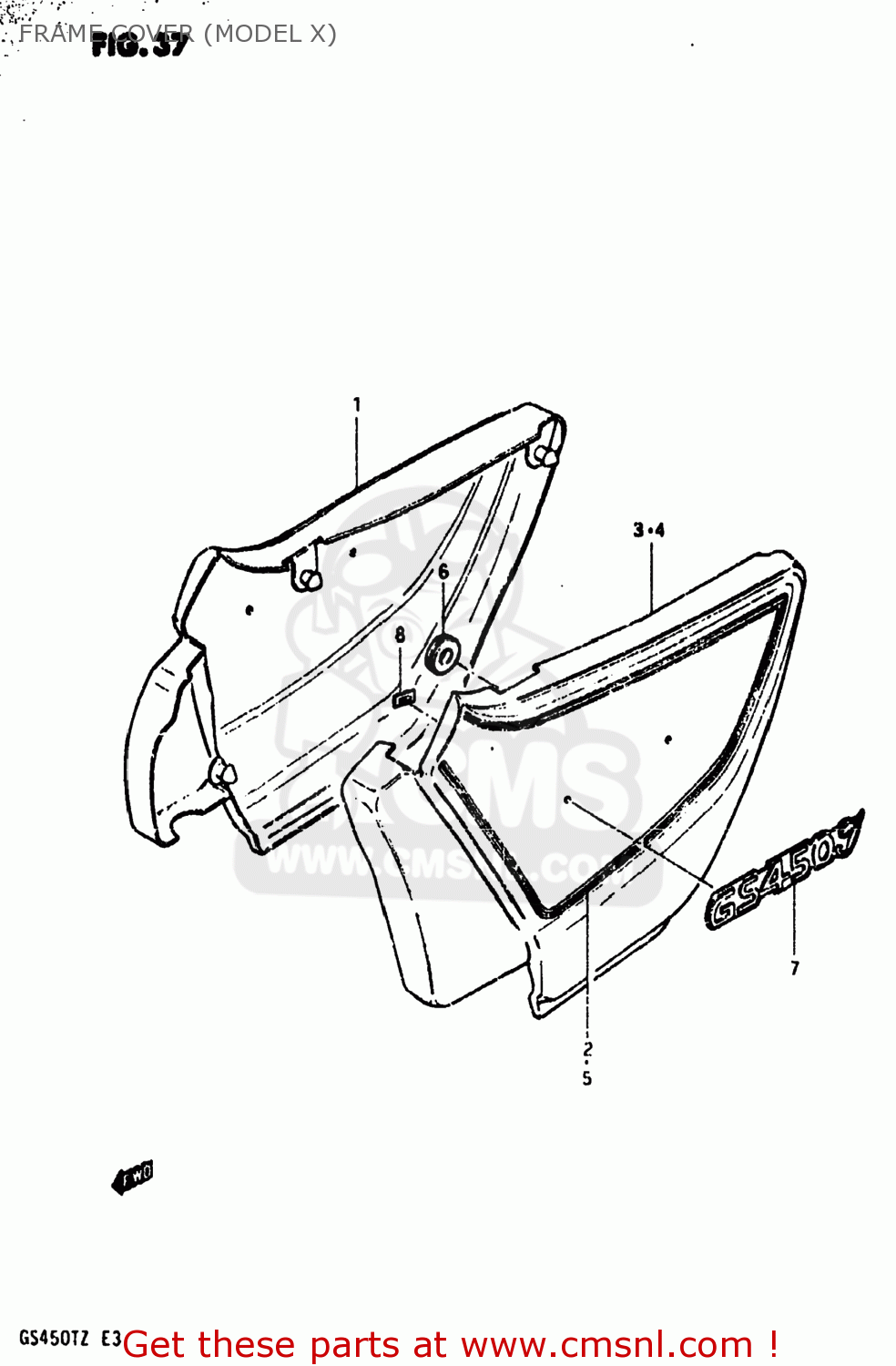 FRAME COVER (MODEL X) GS450T 1981 (X) USA (E03)