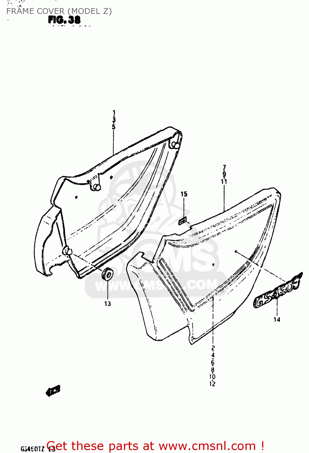 FRAME COVER (MODEL Z) GS450T 1981 (X) USA (E03)