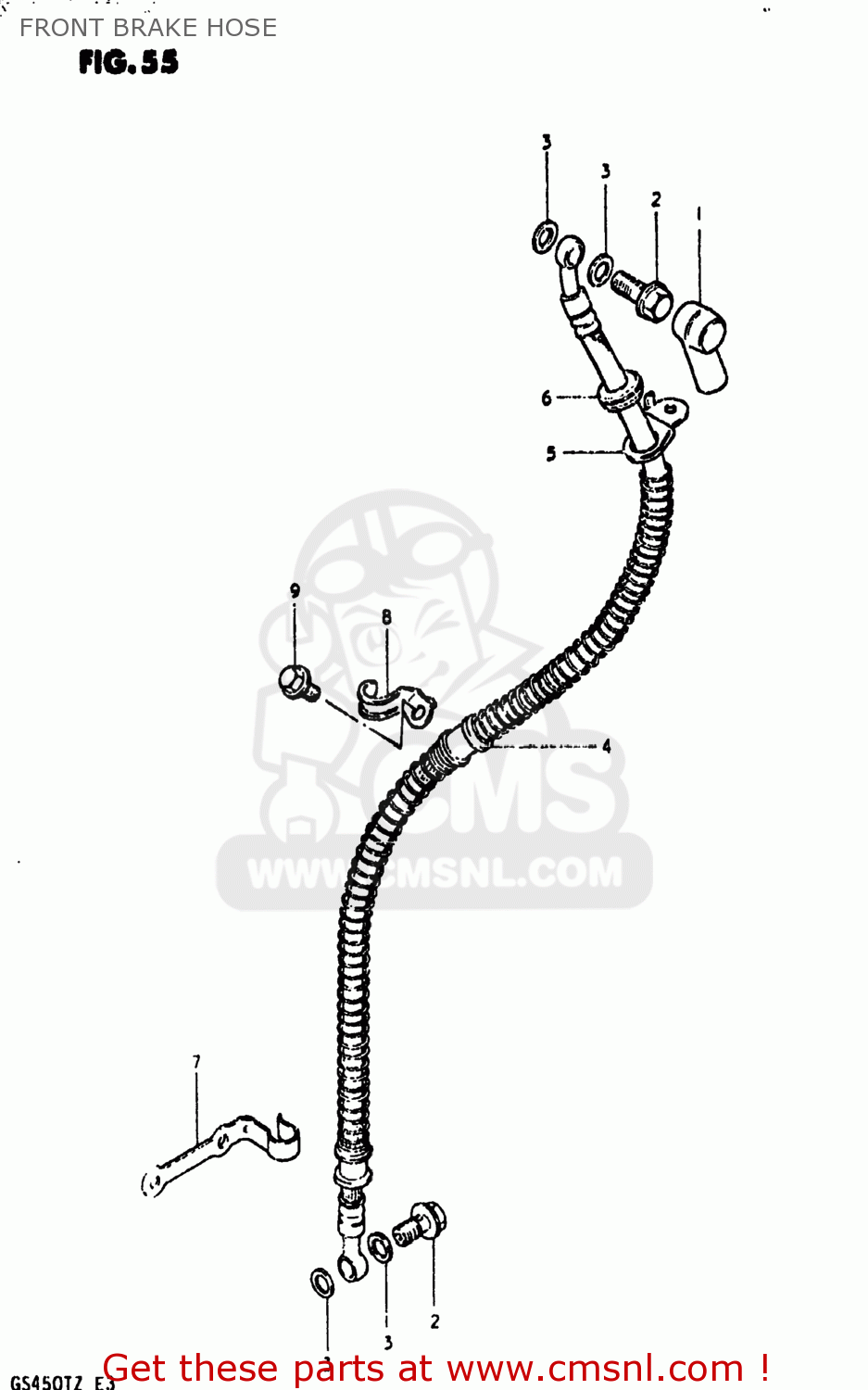 FRONT BRAKE HOSE GS450T 1981 (X) USA (E03)