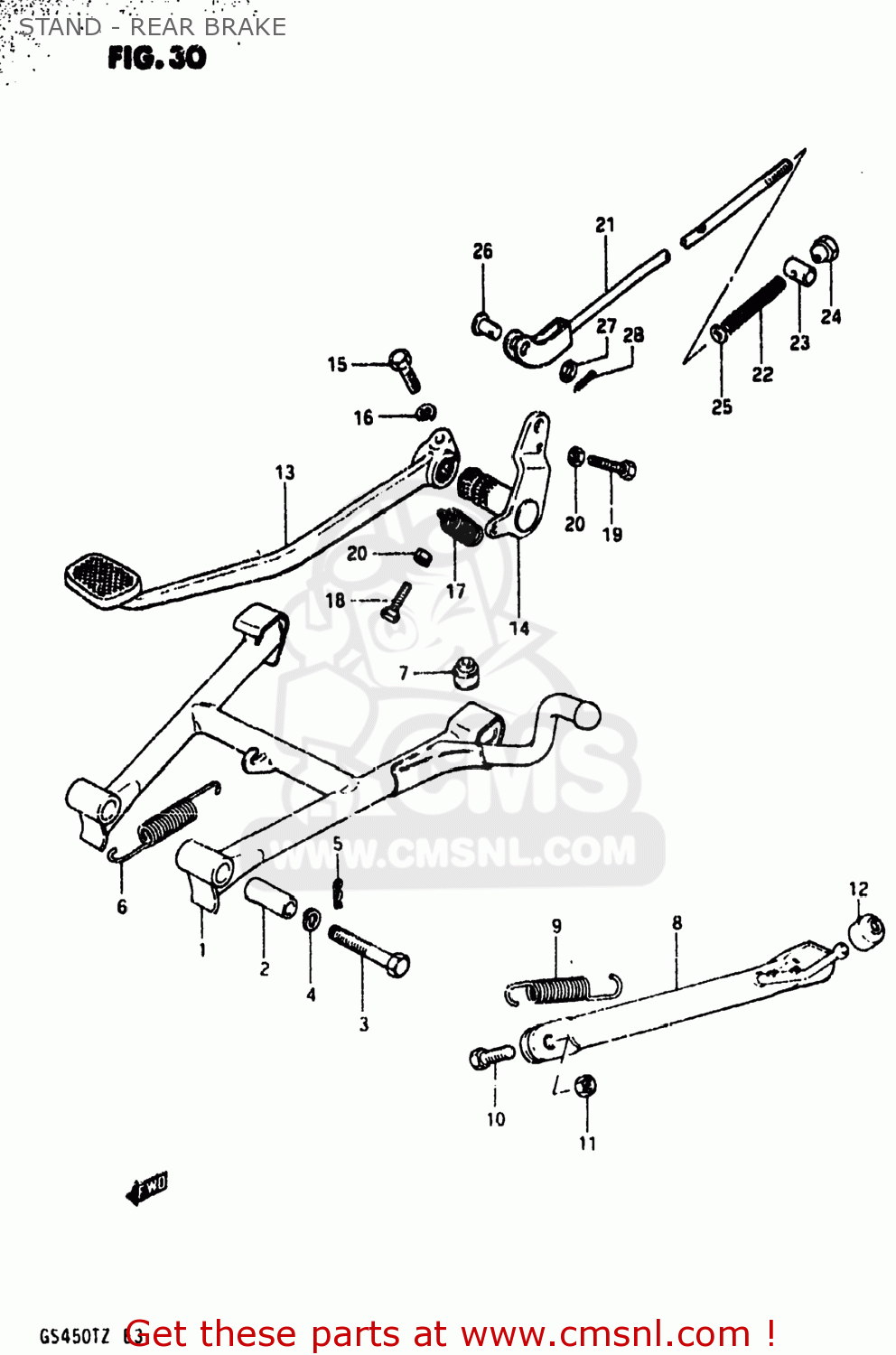 STAND - REAR BRAKE GS450T 1981 (X) USA (E03)