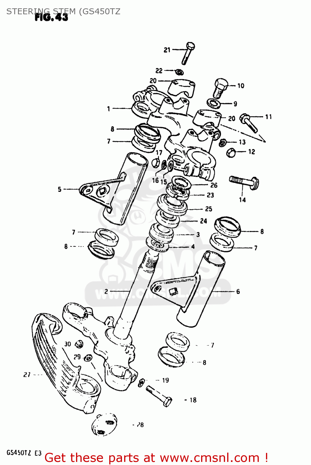 STEERING STEM (GS450TZ GS450T 1981 (X) USA (E03)