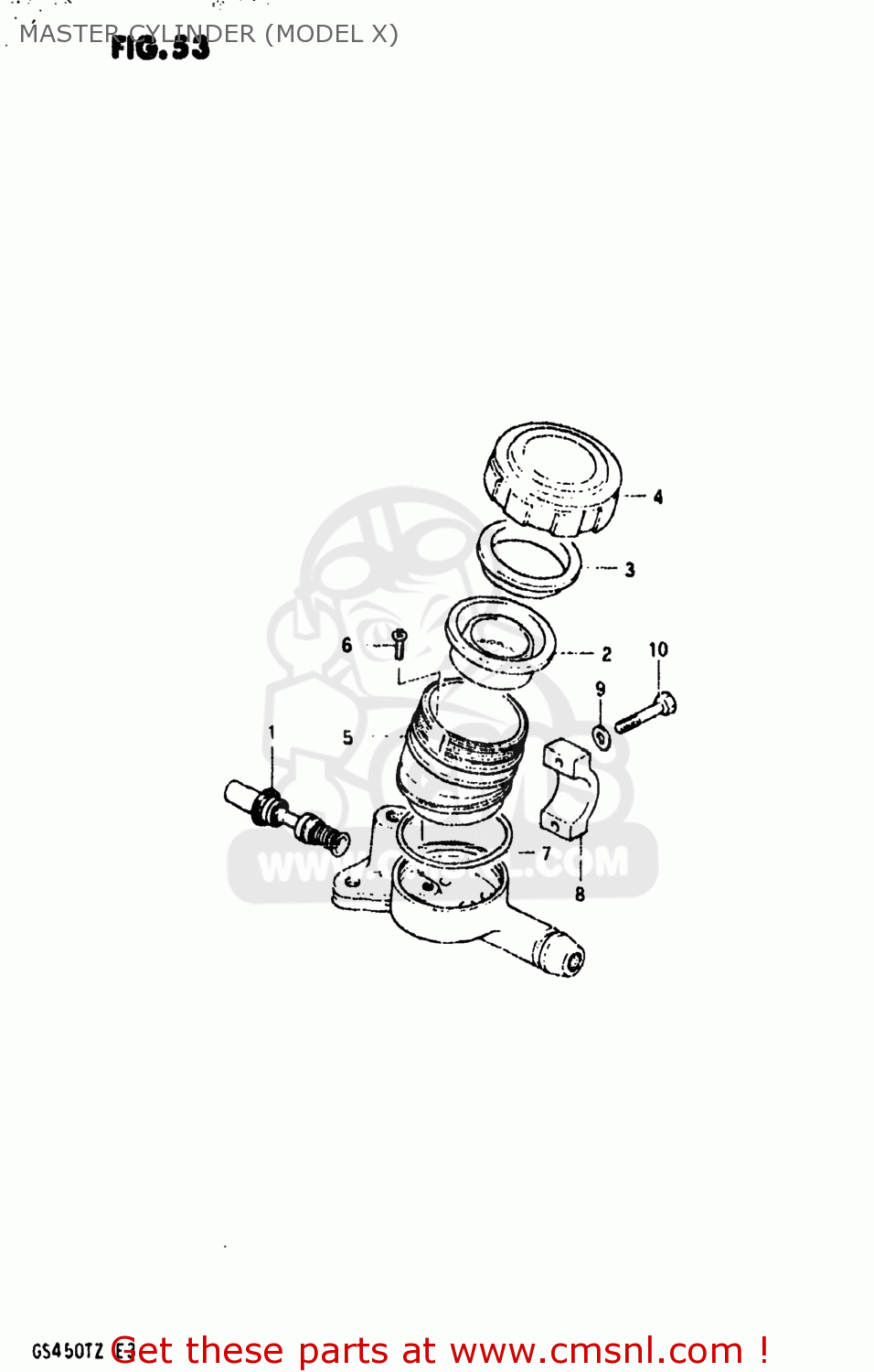 MASTER CYLINDER (MODEL X) GS450T 1982 (Z) USA (E03)