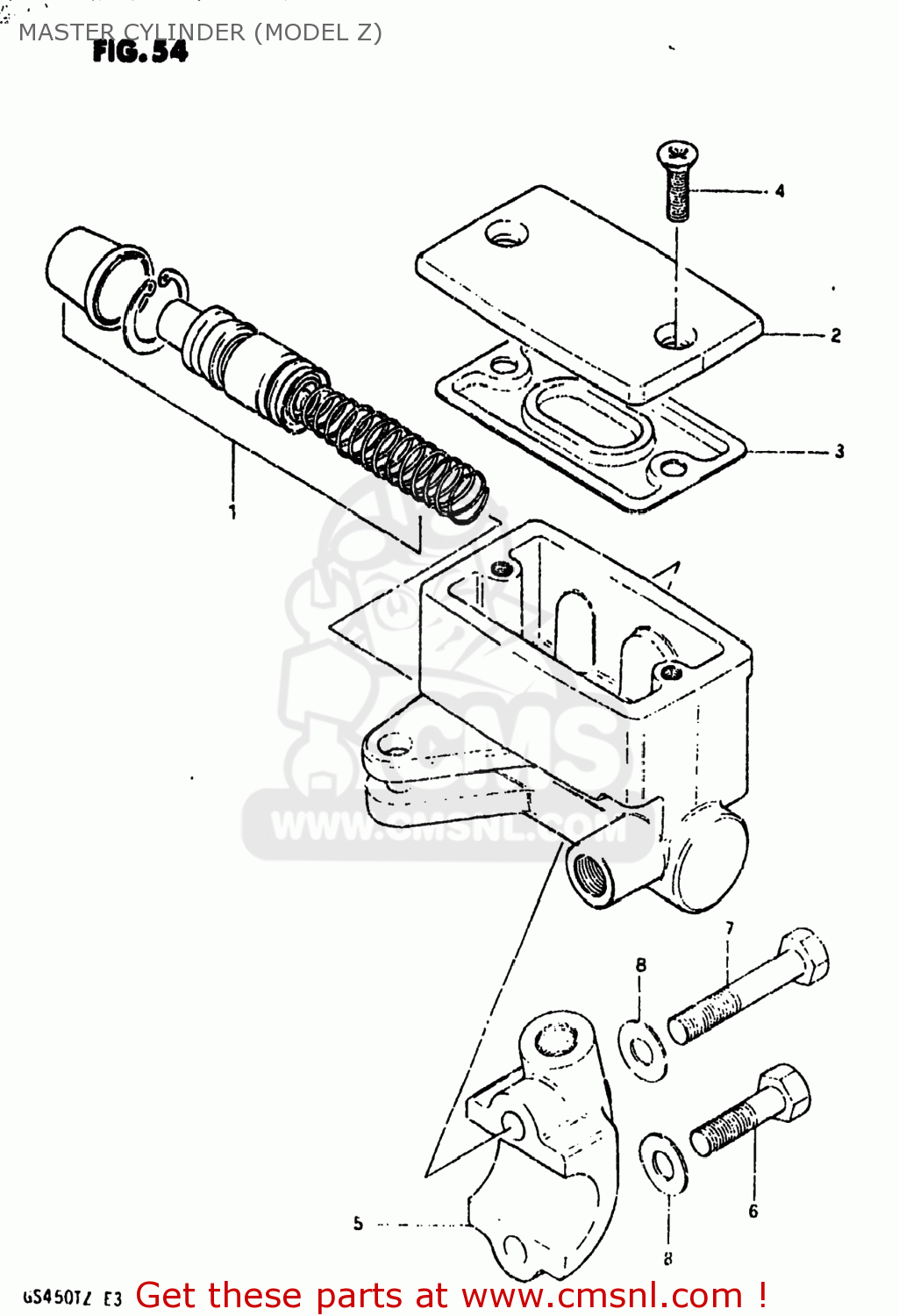 MASTER CYLINDER (MODEL Z) GS450T 1982 (Z) USA (E03)