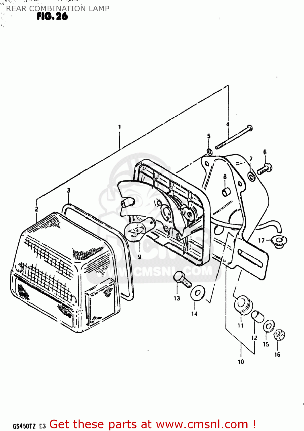 REAR COMBINATION LAMP GS450T 1982 (Z) USA (E03)