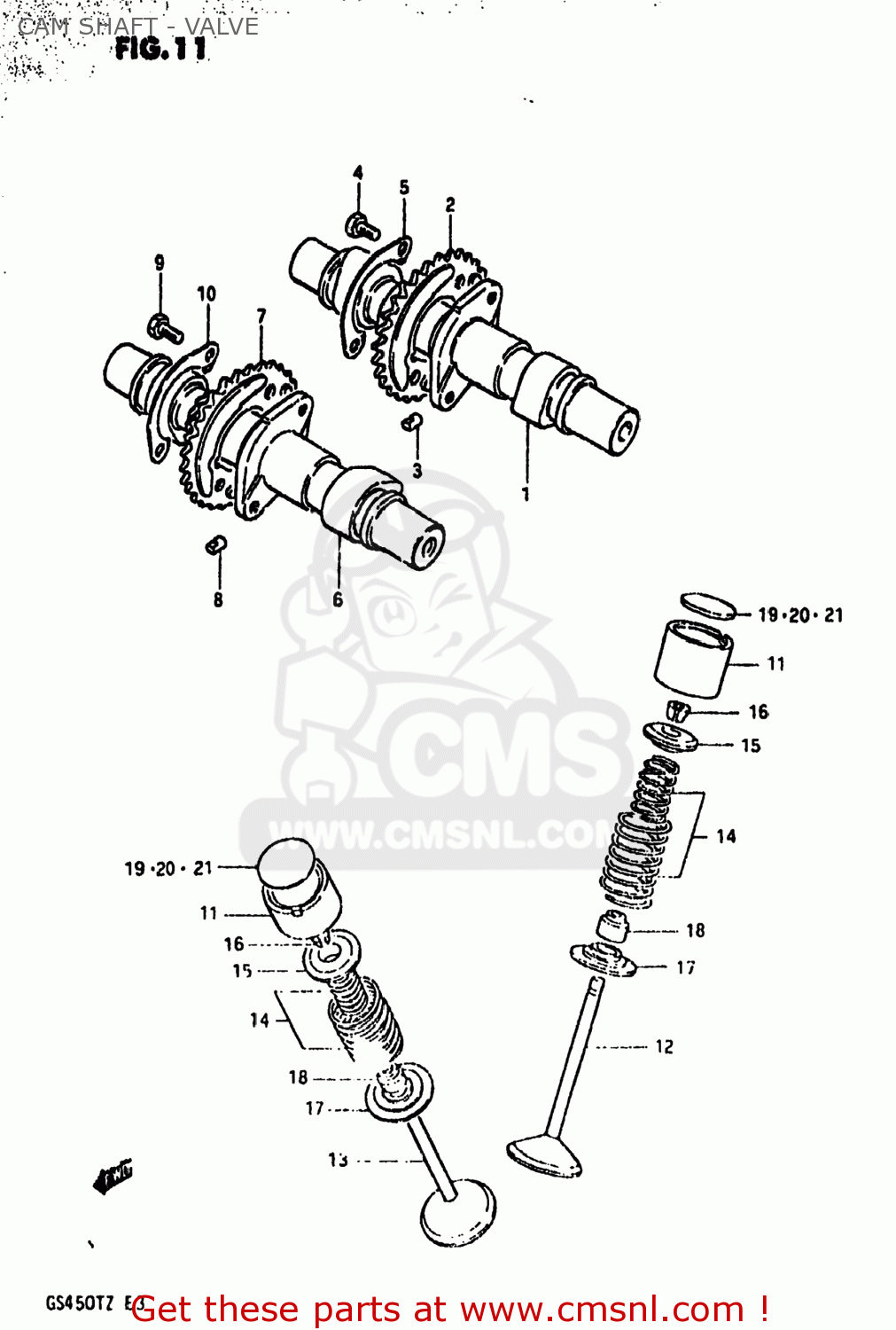 CAM SHAFT - VALVE GS450TX 1981 (X) USA (E03)