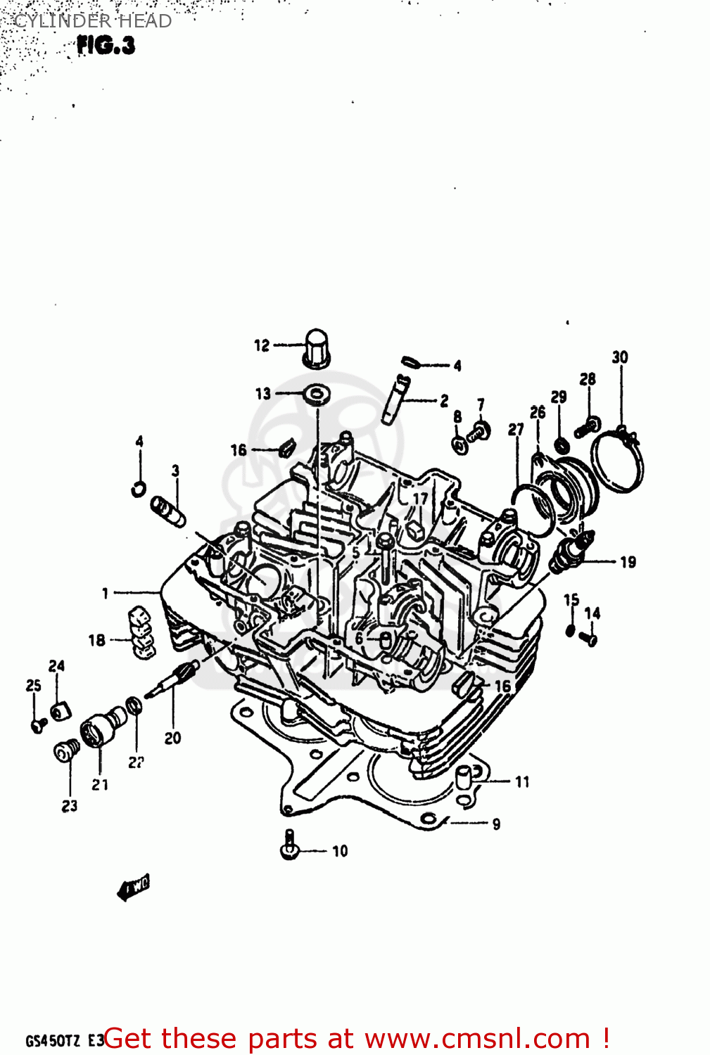 CYLINDER HEAD GS450TX 1981 (X) USA (E03)