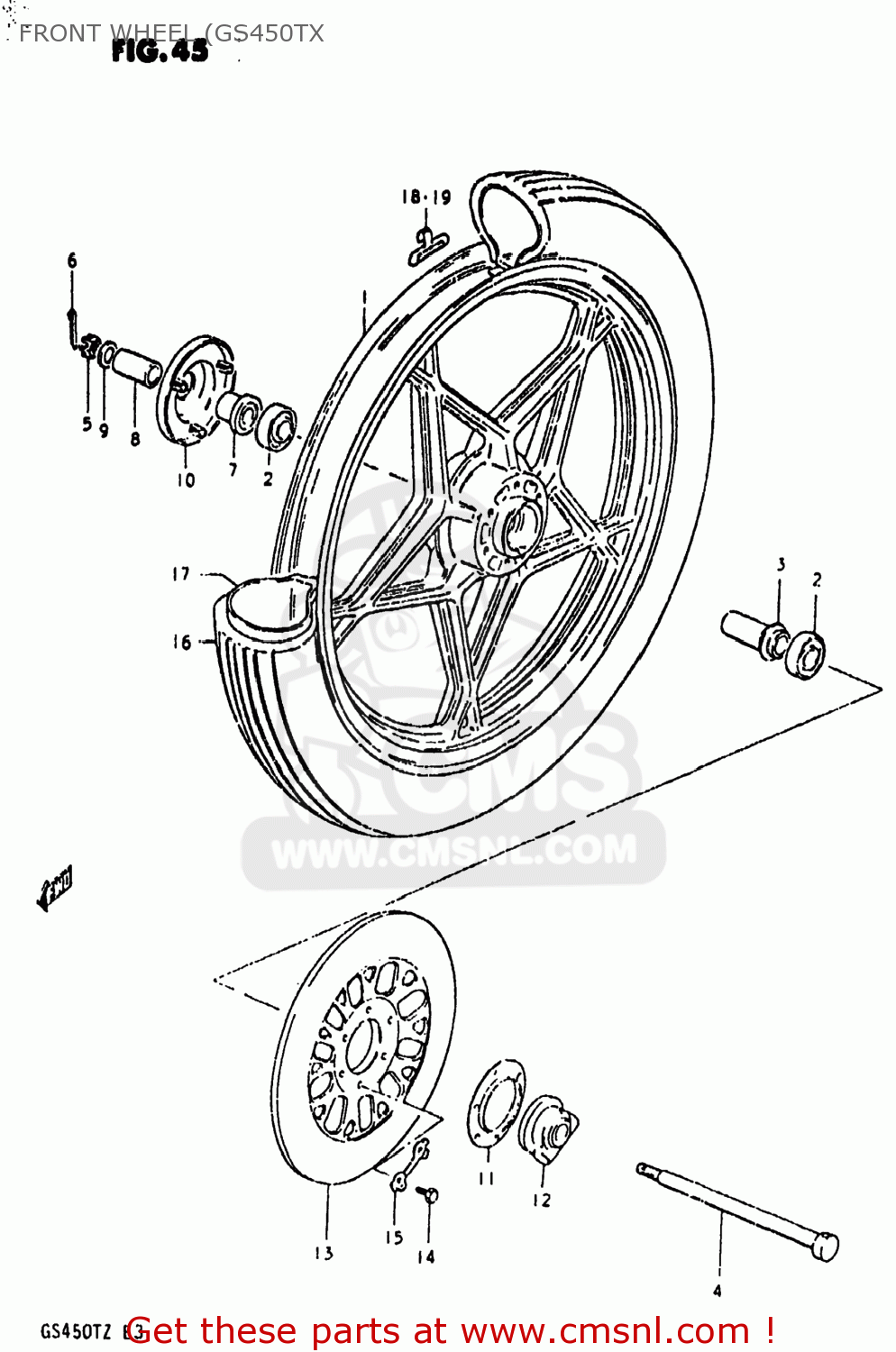 FRONT WHEEL (GS450TX GS450TX 1981 (X) USA (E03)