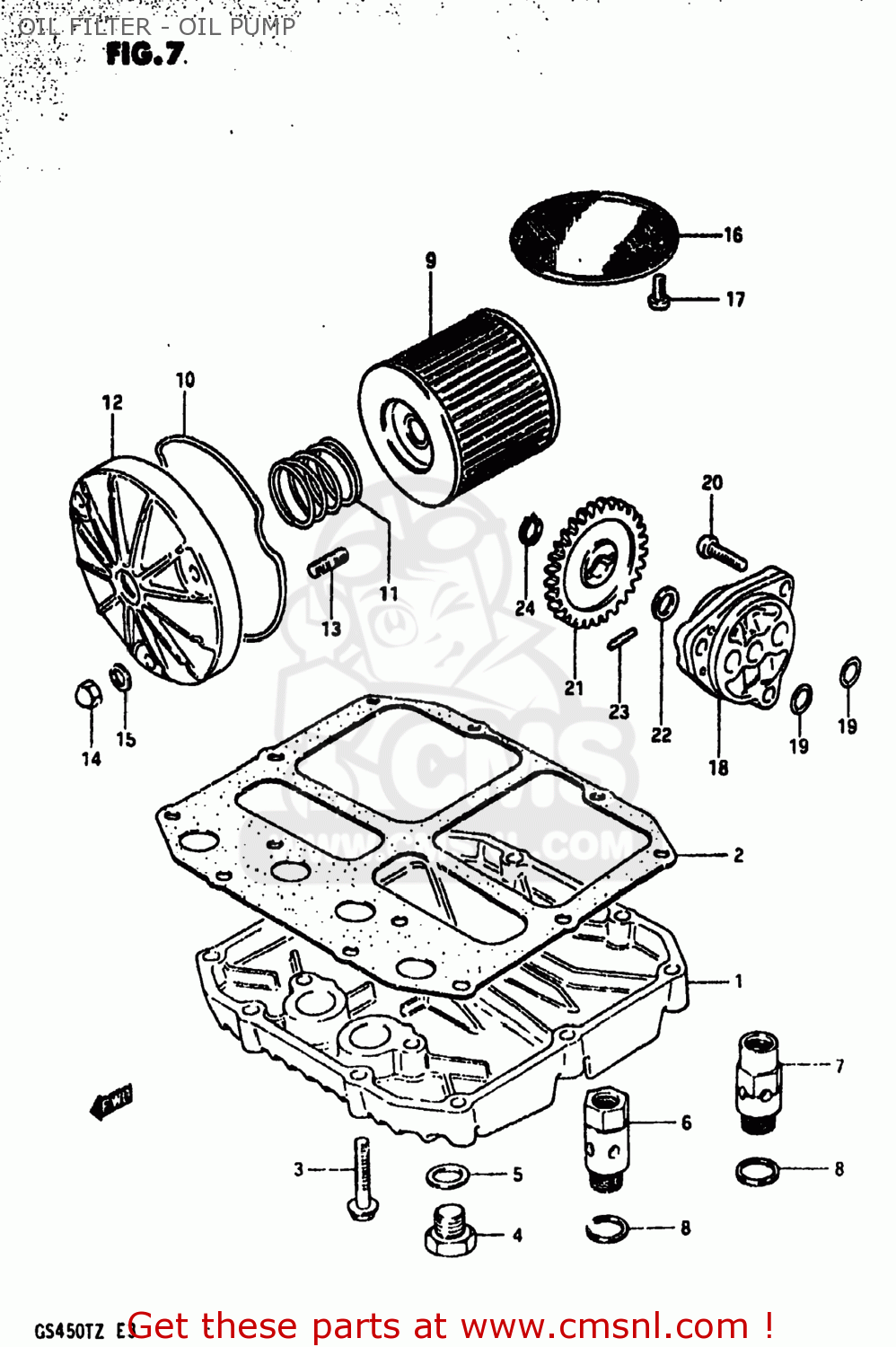 OIL FILTER - OIL PUMP GS450TX 1981 (X) USA (E03)
