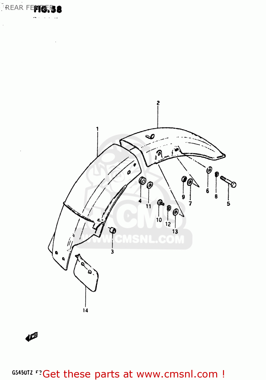 REAR FENDER GS450TX 1981 (X) USA (E03)