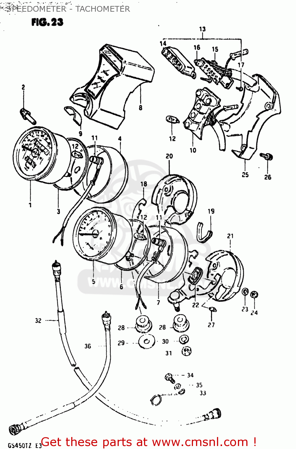SPEEDOMETER - TACHOMETER GS450TX 1981 (X) USA (E03)