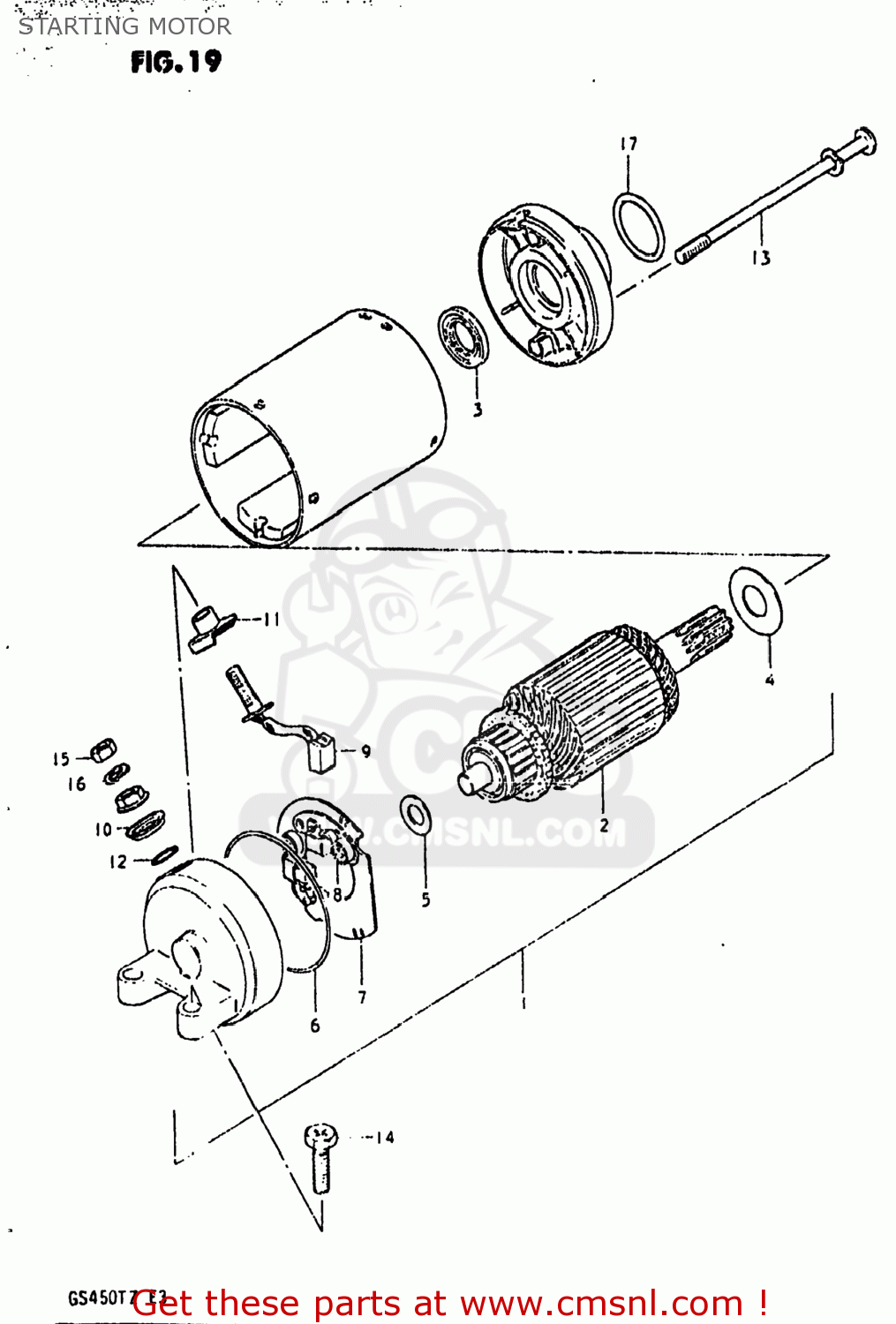 STARTING MOTOR GS450TX 1981 (X) USA (E03)