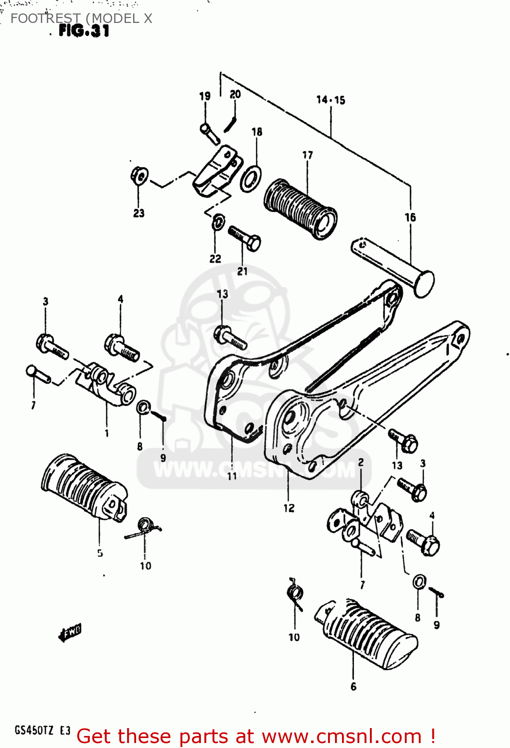 FOOTREST (MODEL X GS450TX 1982 (Z) USA (E03)