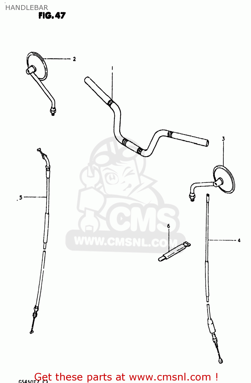 HANDLEBAR GS450TX 1982 (Z) USA (E03)