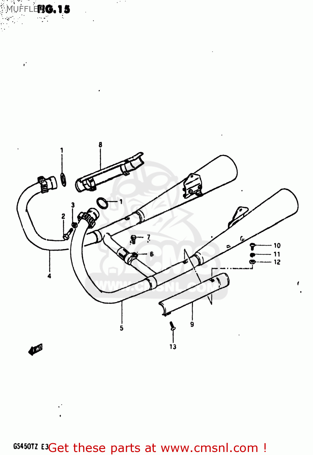 MUFFLER GS450TX 1982 (Z) USA (E03)