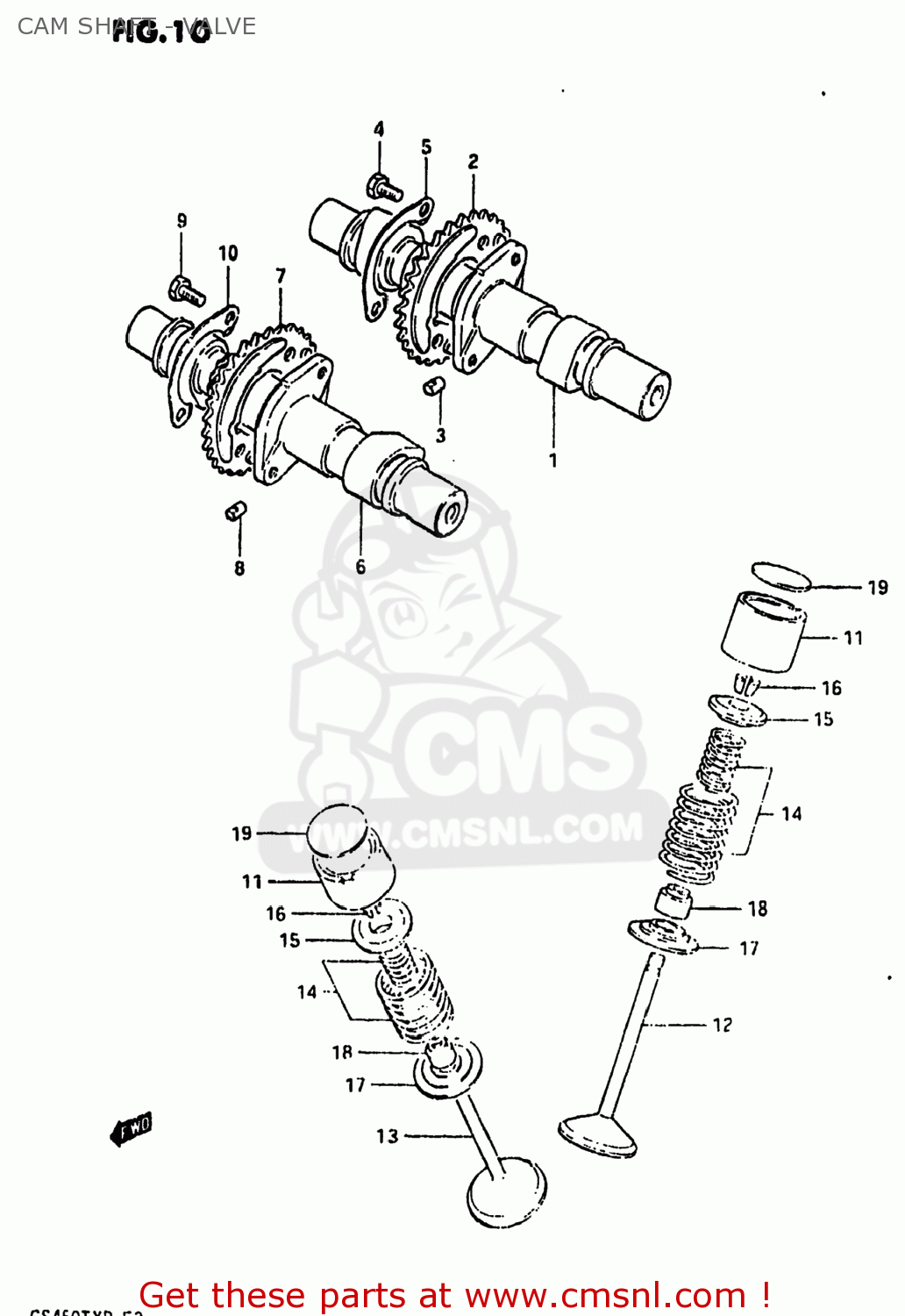 CAM SHAFT - VALVE GS450TX 1983 (D) USA (E03)