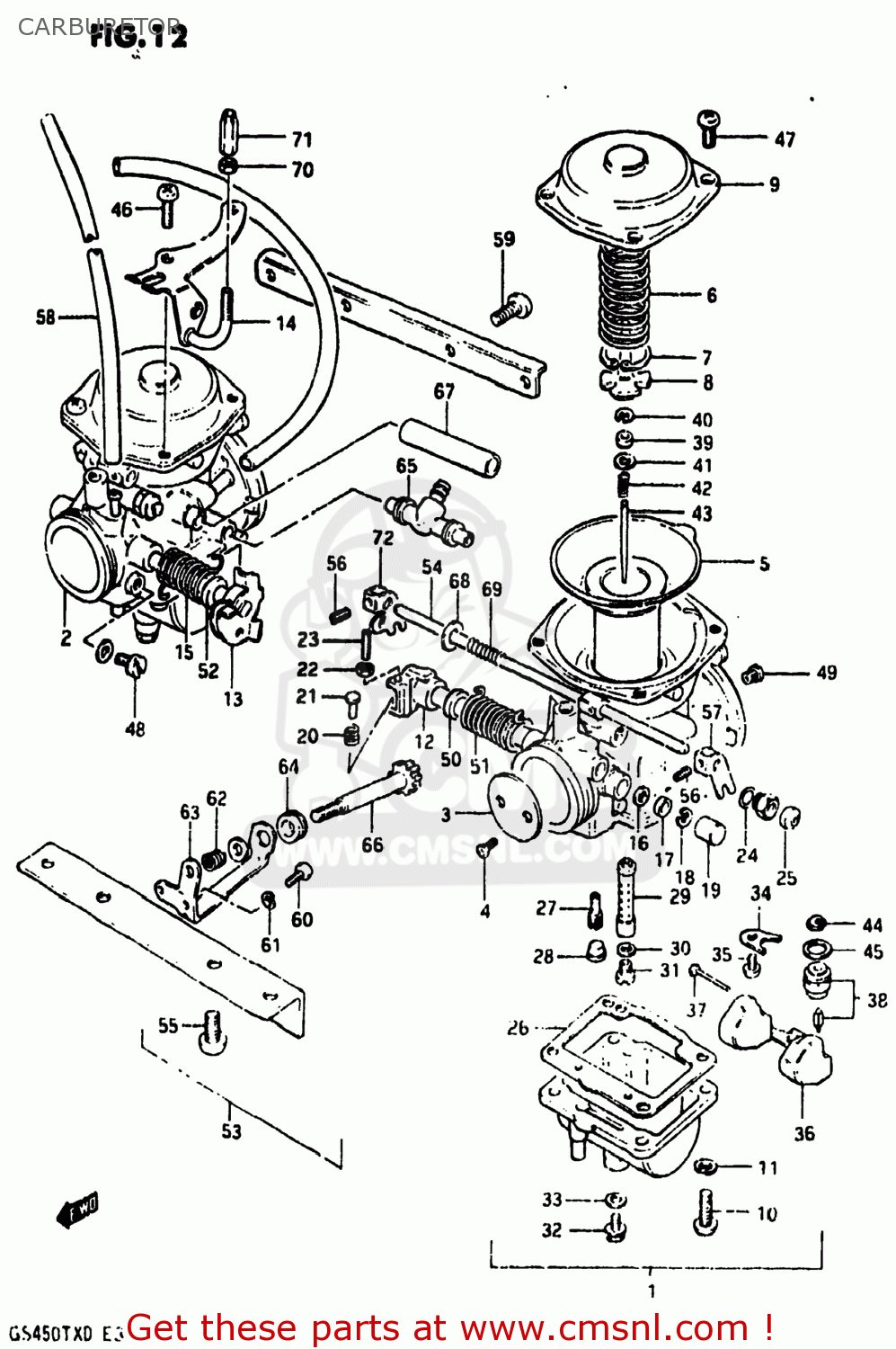 CARBURETOR GS450TX 1983 (D) USA (E03)