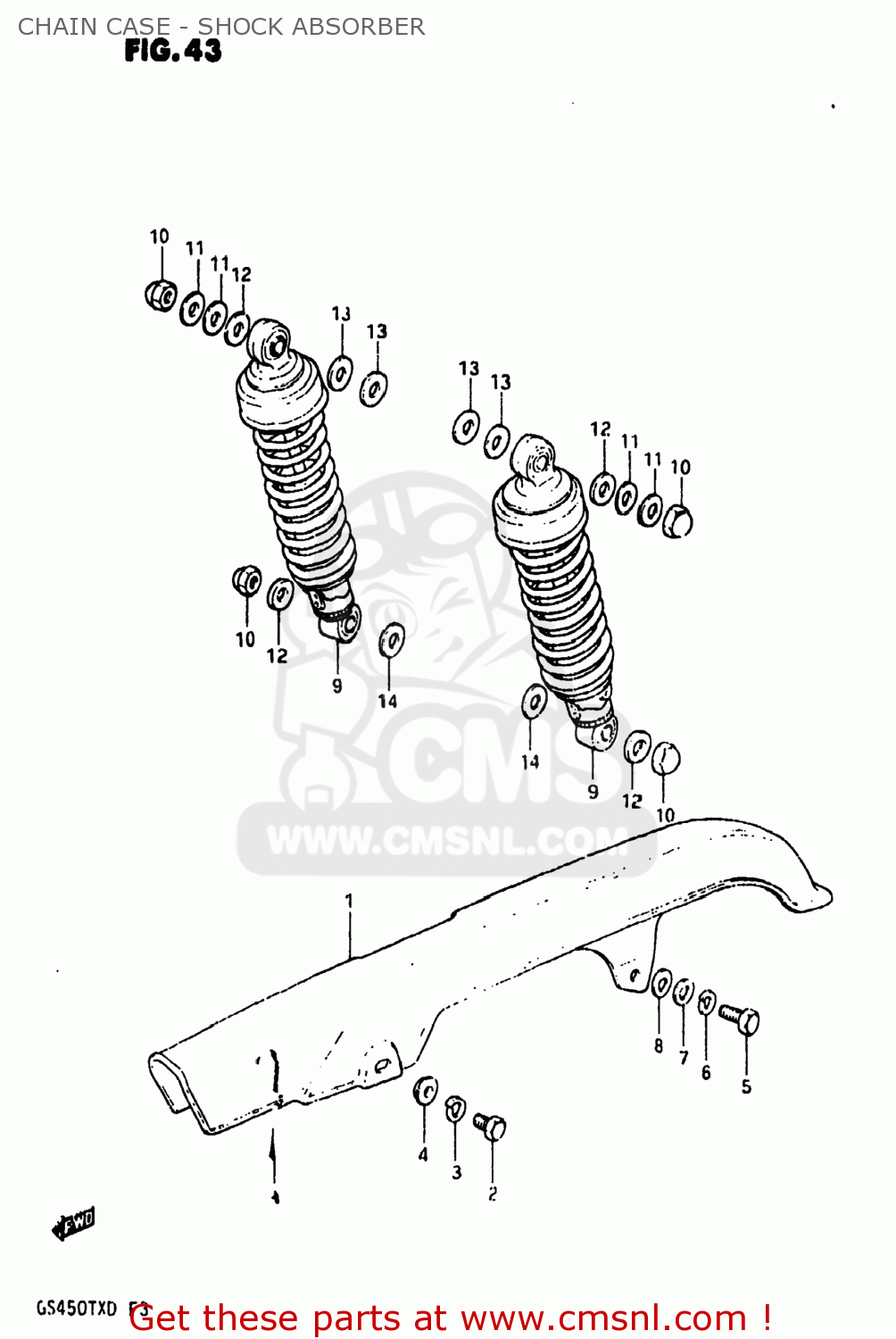 CHAIN CASE - SHOCK ABSORBER GS450TX 1983 (D) USA (E03)