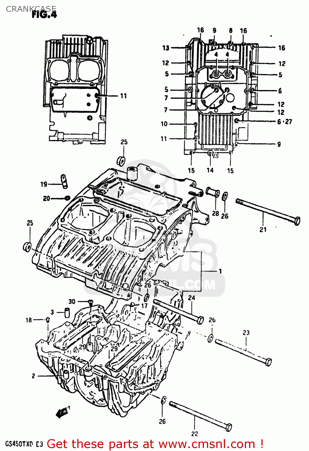 CRANKCASE GS450TX 1983 (D) USA (E03)