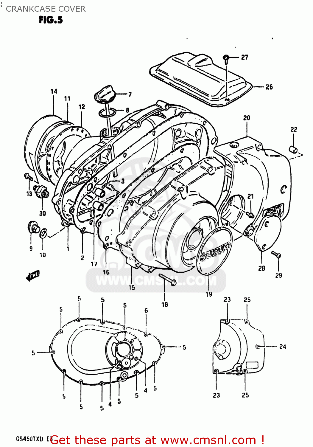 CRANKCASE COVER GS450TX 1983 (D) USA (E03)