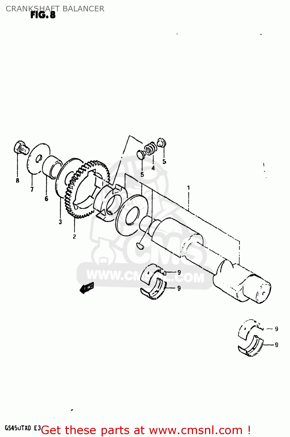 CRANKSHAFT BALANCER GS450TX 1983 (D) USA (E03)