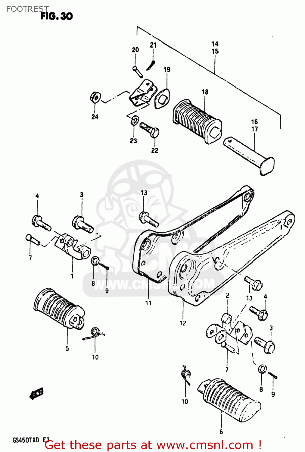 FOOTREST GS450TX 1983 (D) USA (E03)
