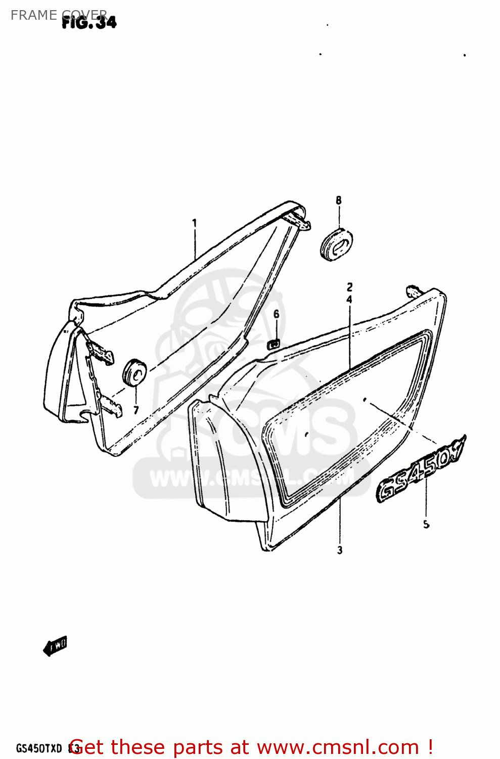 FRAME COVER GS450TX 1983 (D) USA (E03)