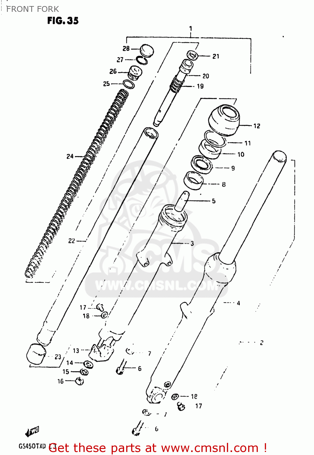 FRONT FORK GS450TX 1983 (D) USA (E03)