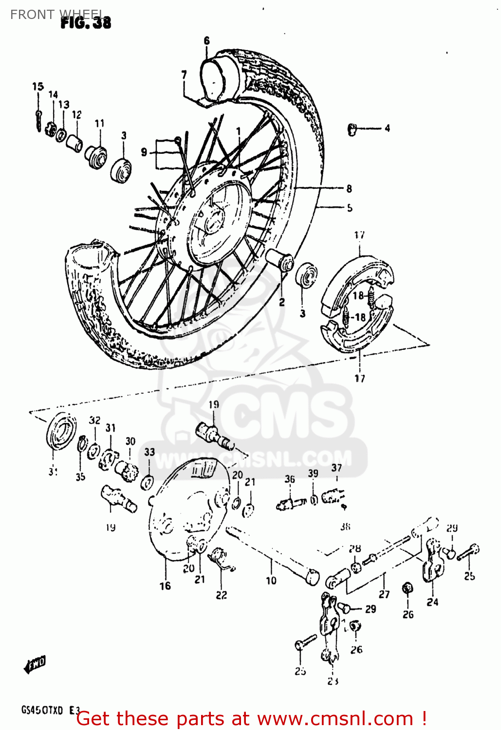 FRONT WHEEL GS450TX 1983 (D) USA (E03)