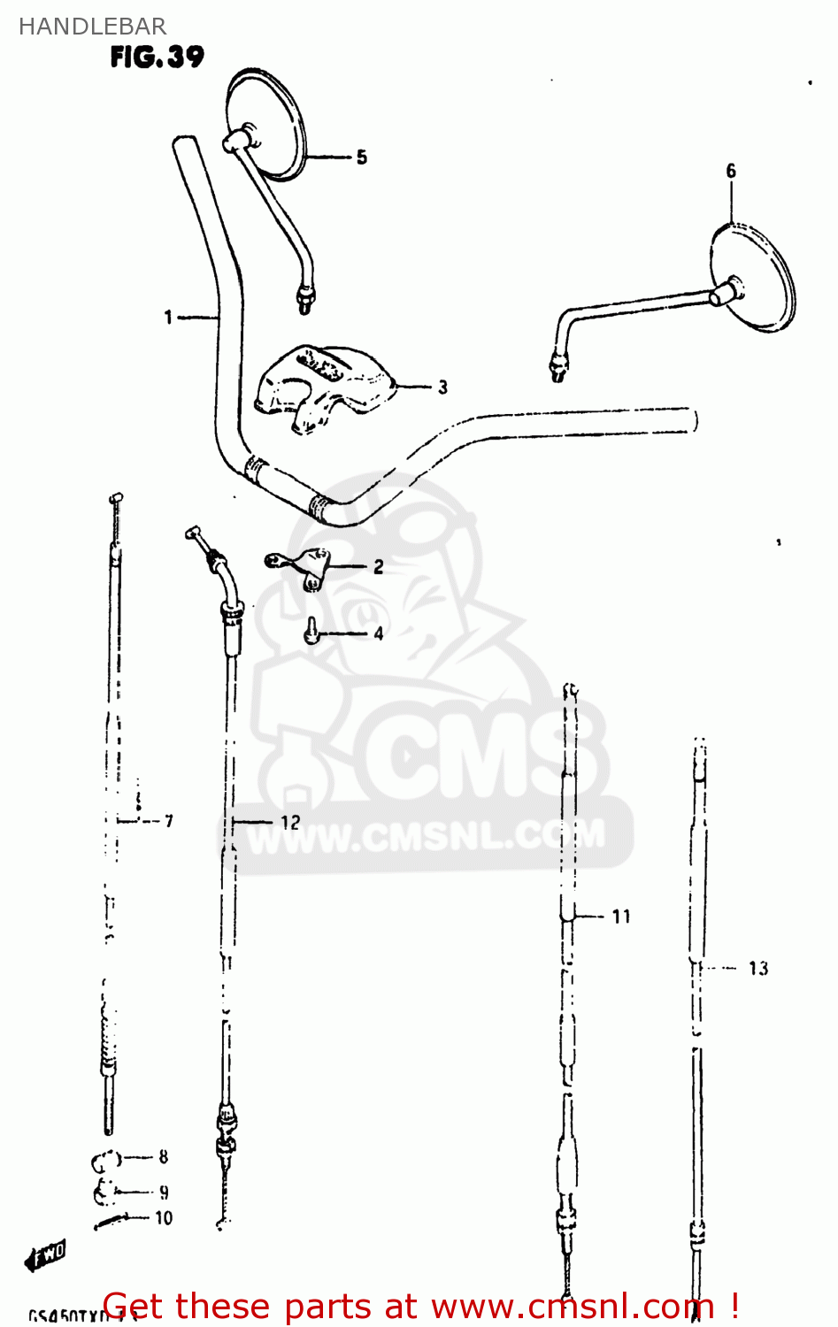 HANDLEBAR GS450TX 1983 (D) USA (E03)
